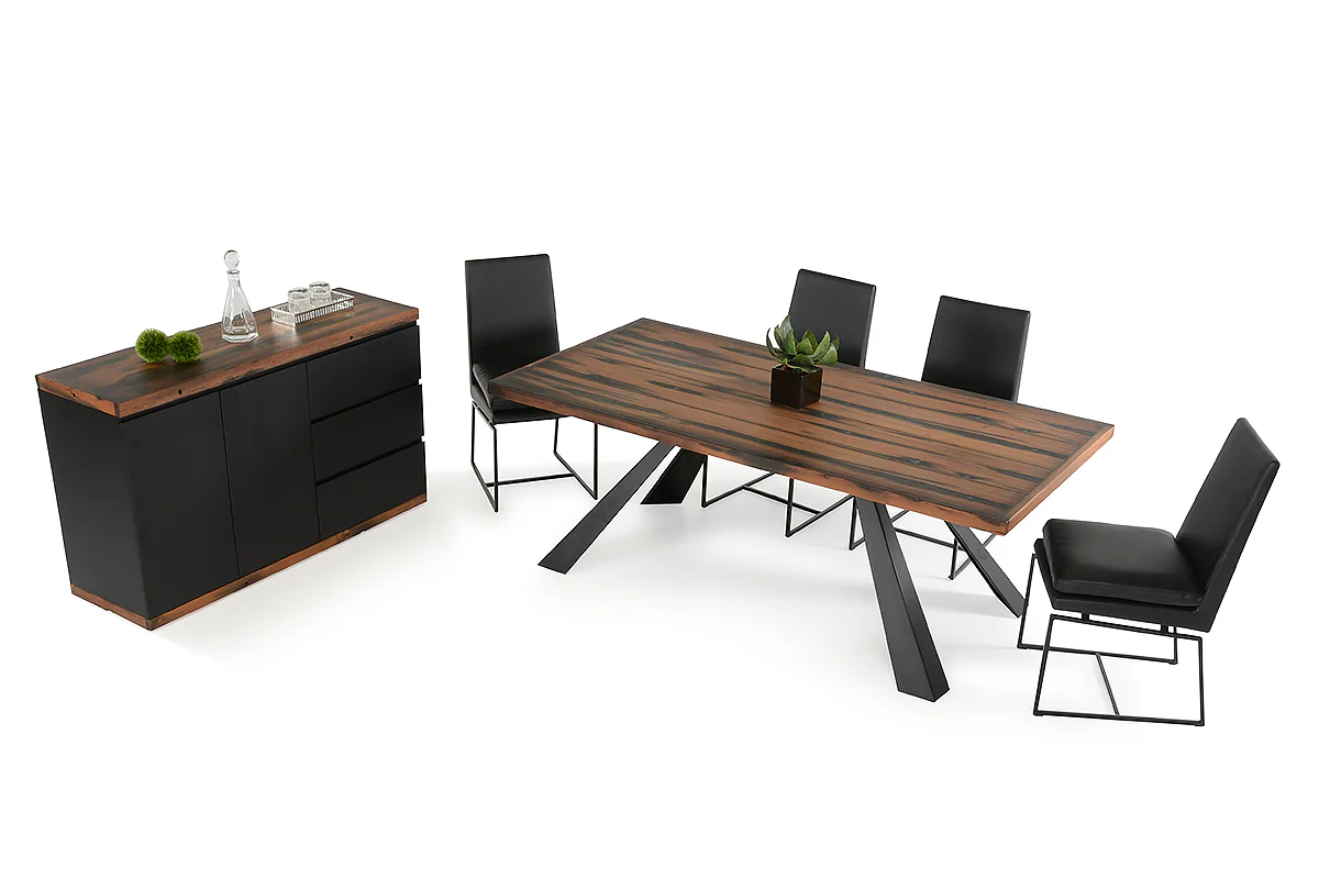 30' Ship Wood And Metal Dining Table By Homeroots - Image 3