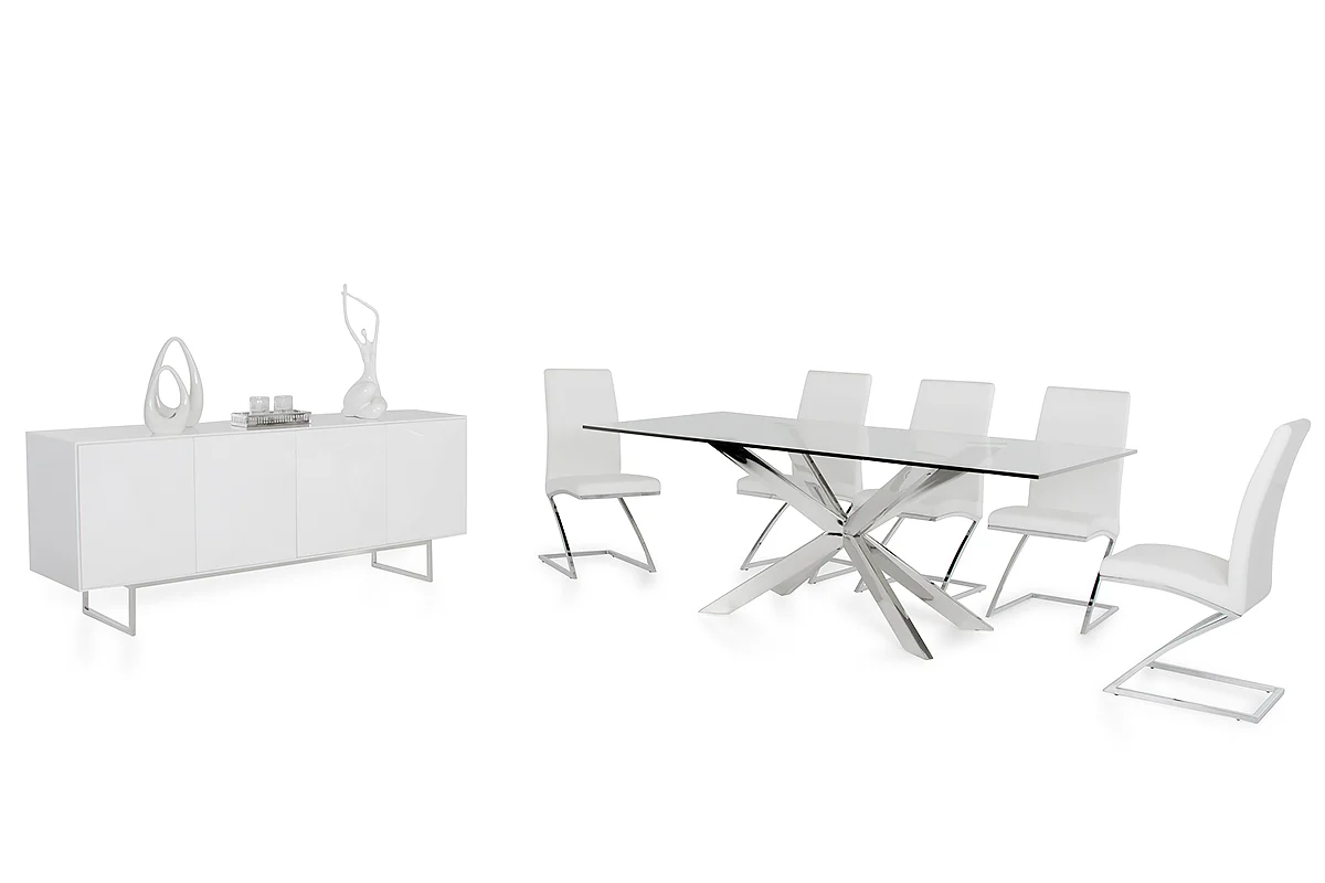 30' Stainless Steel And Clear Glass Dining Table By Homeroots - Image 3