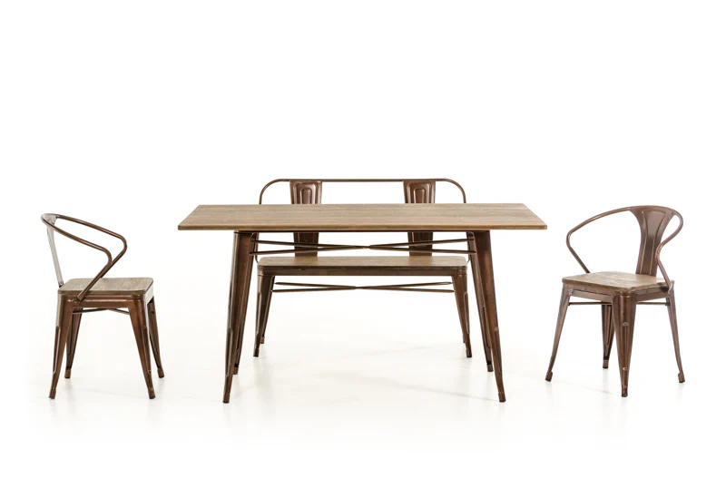 30' Steel And Wood Dining Table By Homeroots - Image 2