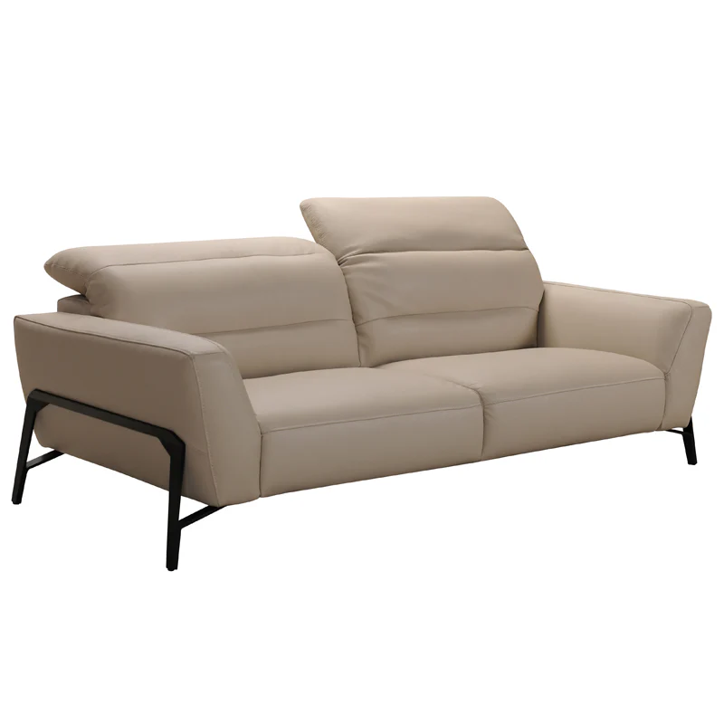 30' Taupe Leather Iron and Wood Sofa and Chair Set By Homeroots - Image 4
