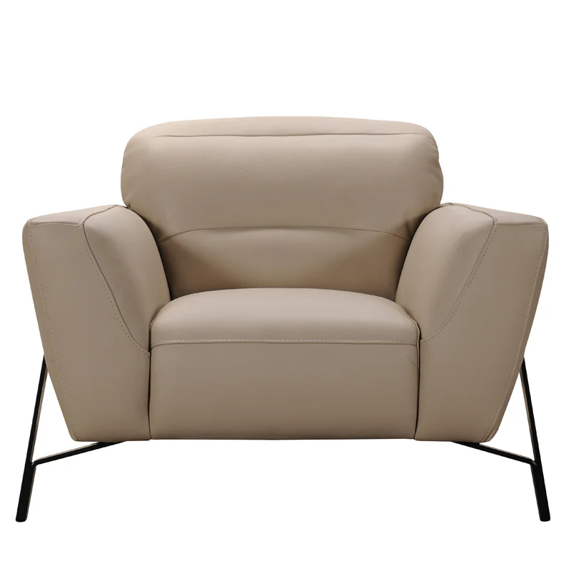 30' Taupe Leather Iron and Wood Sofa and Chair Set By Homeroots - Image 5