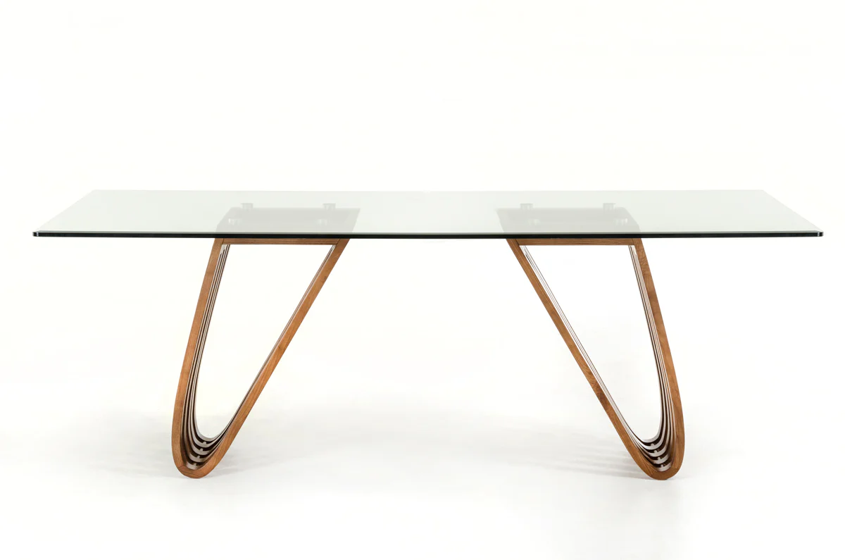 30' Walnut Wood And Glass Dining Table By Homeroots - 283014 - Image 5