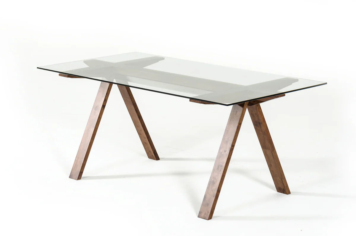 30' Walnut Wood And Glass Dining Table By Homeroots - 283837 - Image 3