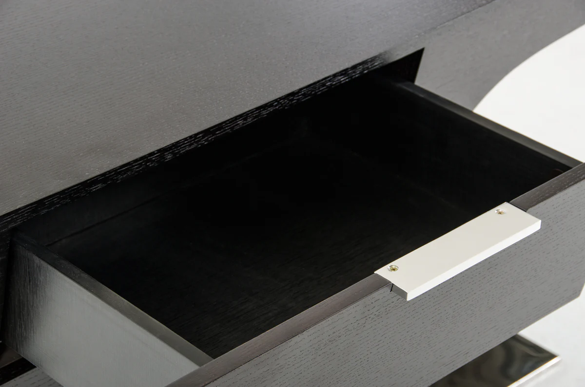 30 Wenge Veneer and Steel Office Desk By Homeroots - Image 5