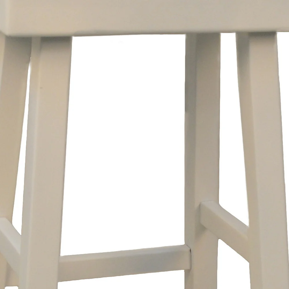 30" White Backless Bar Height Bar Chair With Footrest By Homeroots - Image 3