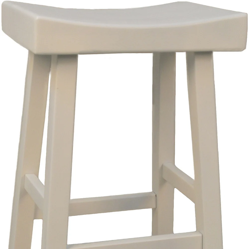 30" White Backless Bar Height Bar Chair With Footrest By Homeroots - Image 4