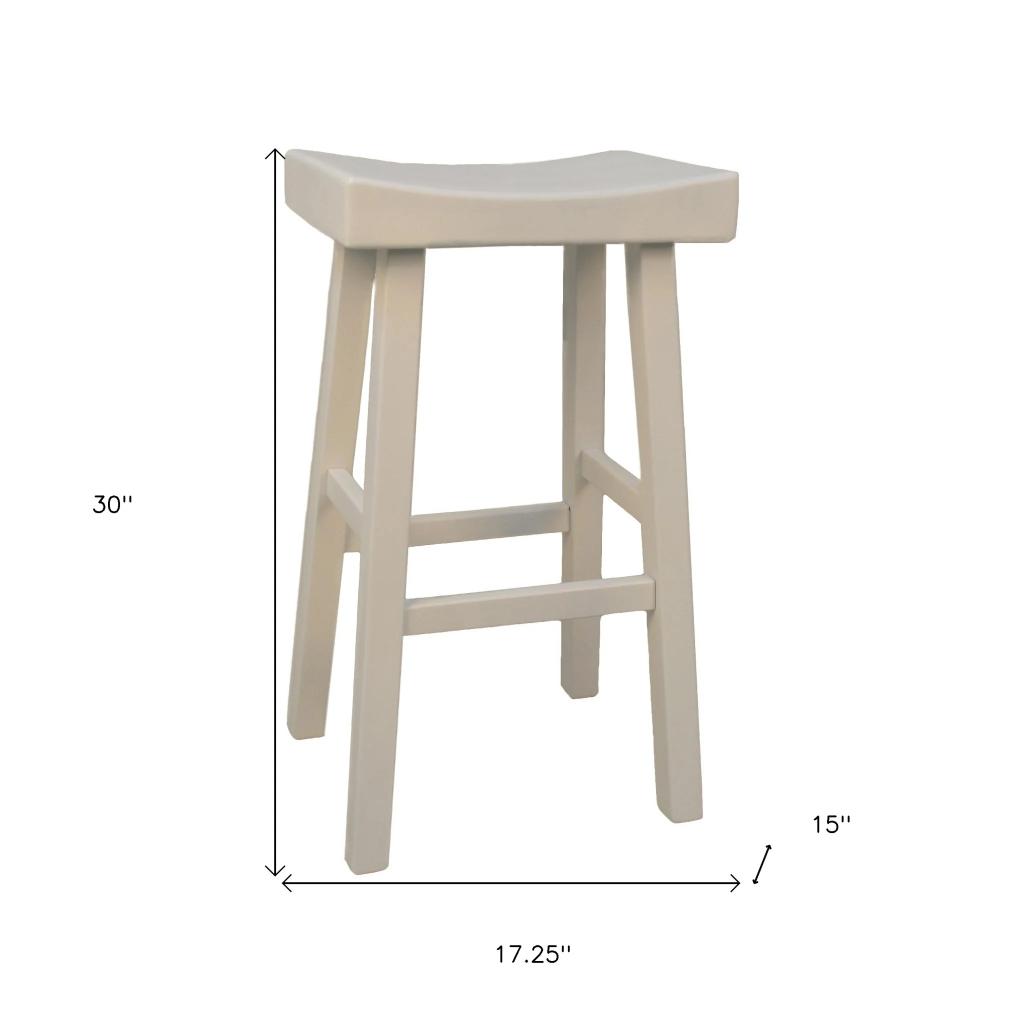 30" White Backless Bar Height Bar Chair With Footrest By Homeroots - Image 5