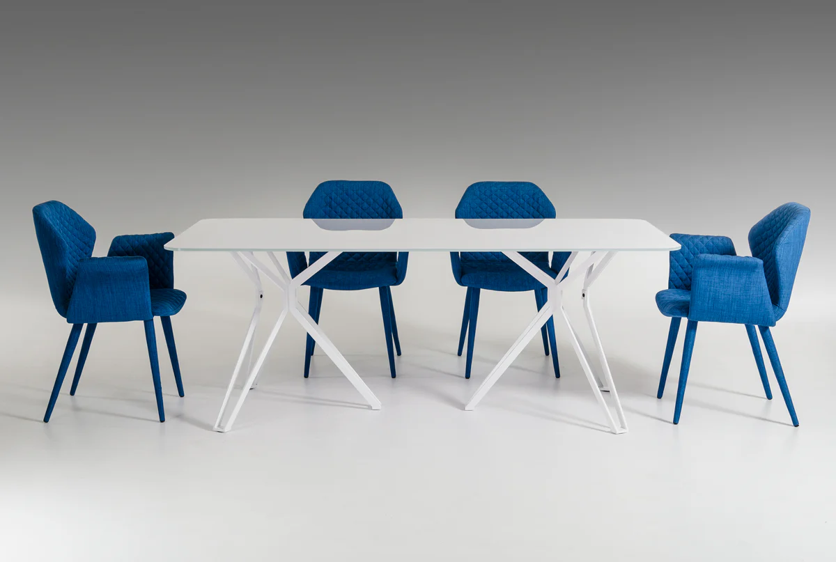 30" White Glass And Metal Dining Table By Homeroots - Image 3