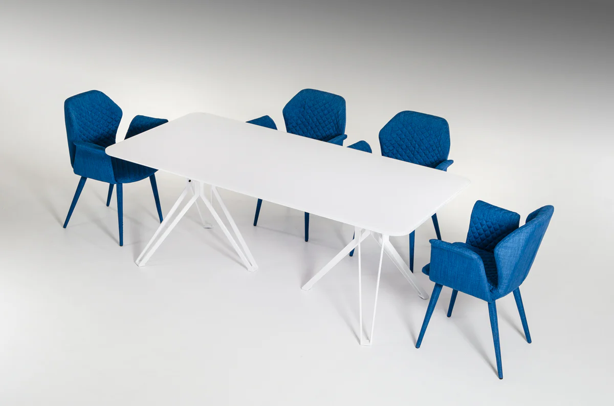 30" White Glass And Metal Dining Table By Homeroots - Image 4