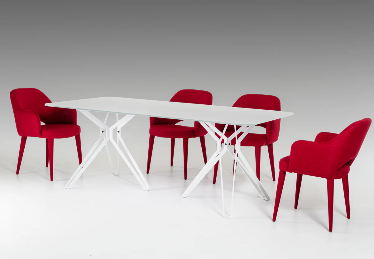 30" White Glass And Metal Dining Table By Homeroots - Image 5