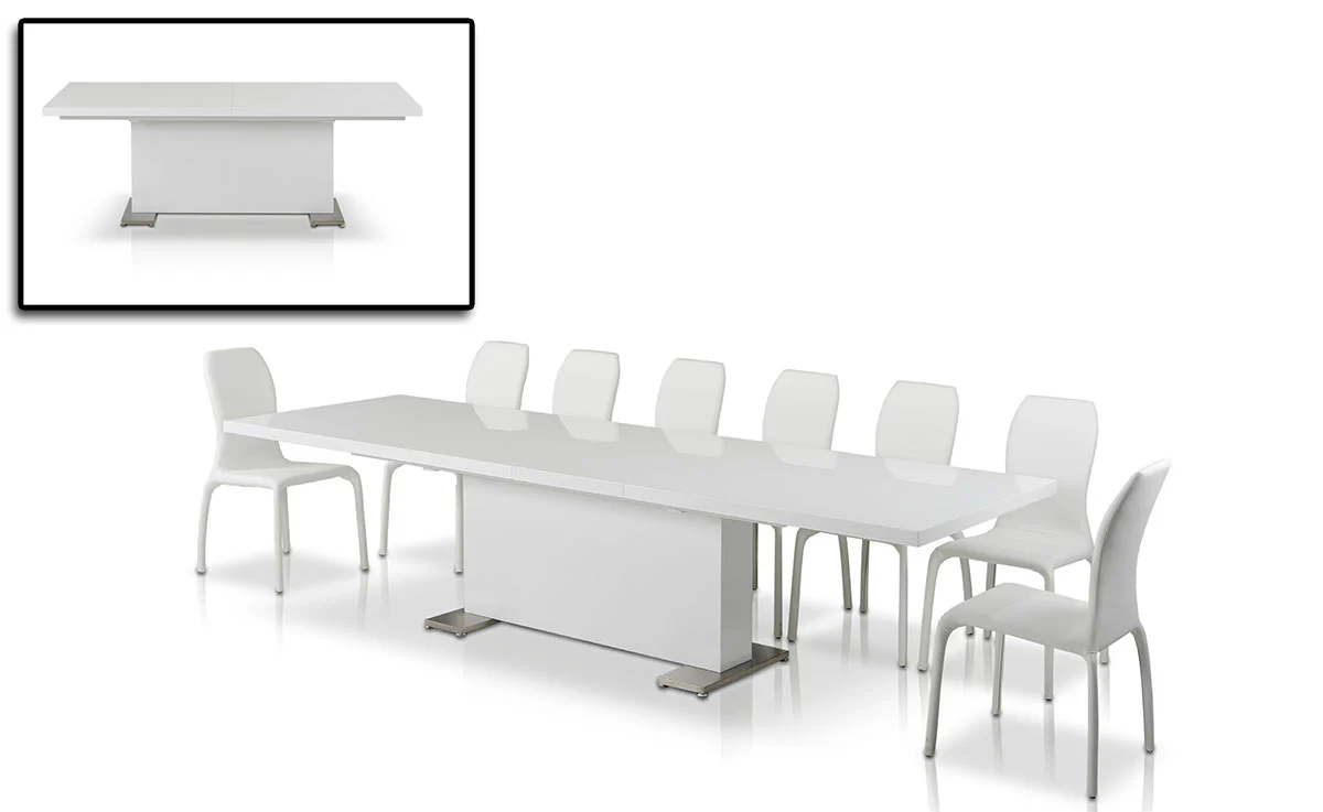 30' White Mdf And Steel Dining Table By Homeroots - 283320 - Image 2