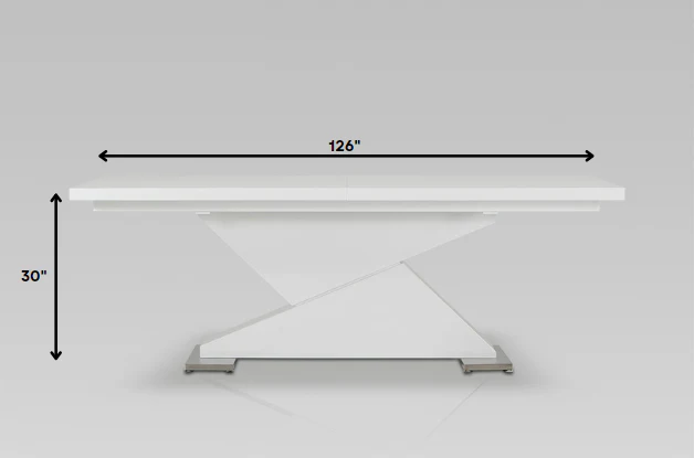 30' White Mdf And Steel Dining Table By Homeroots - 283322 - Image 3
