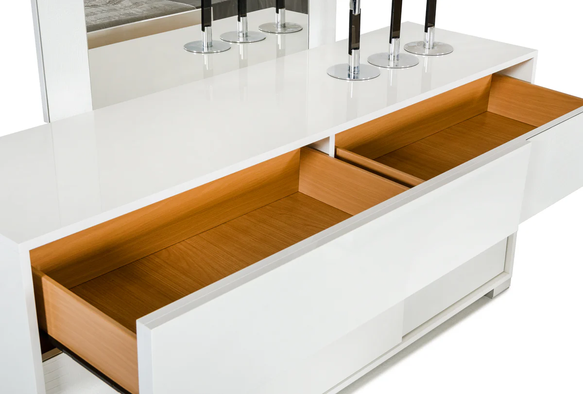 30' White Mdf And Steel Dresser By Homeroots - Image 2