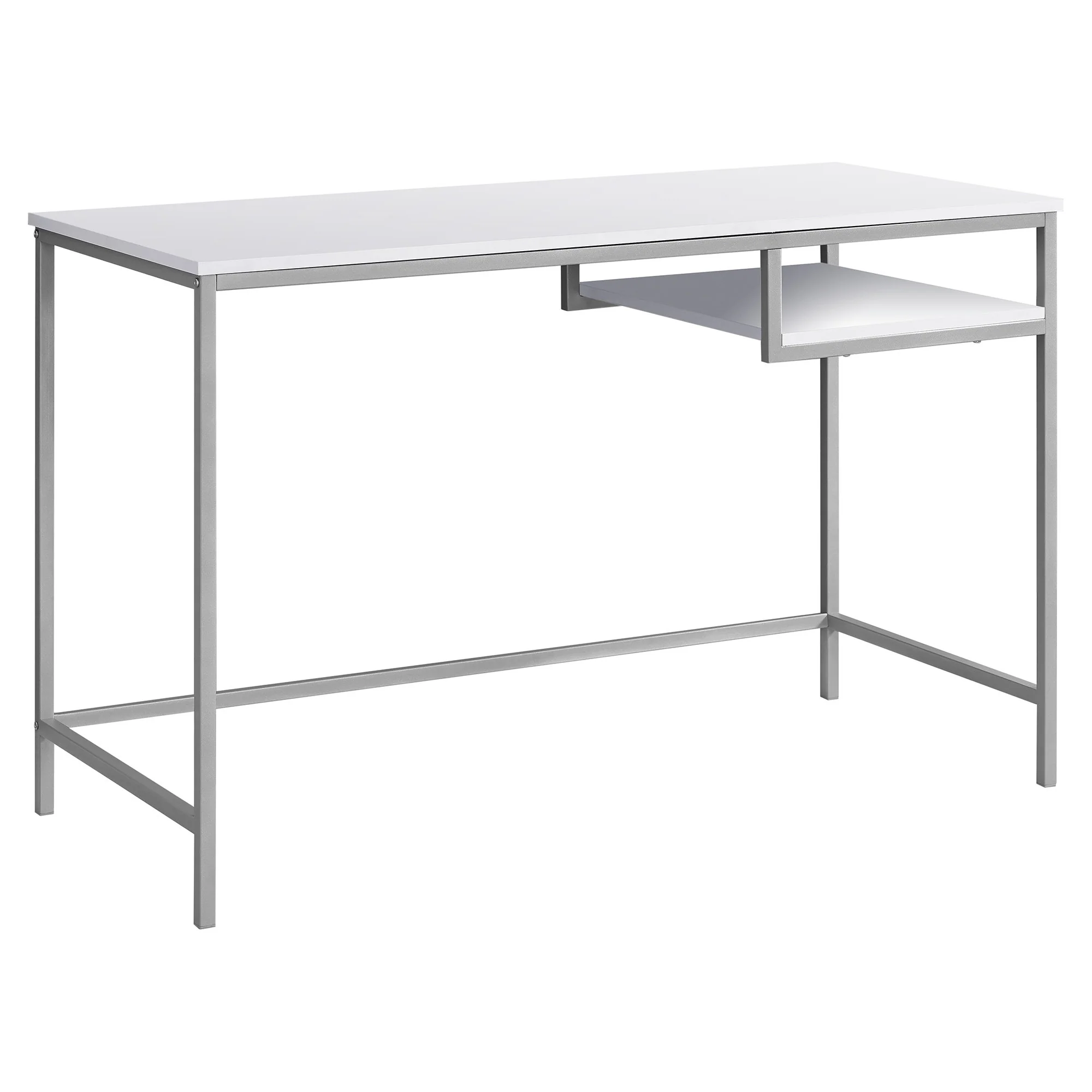 30" White MDF and White Metal Computer Desk By Homeroots - Image 2
