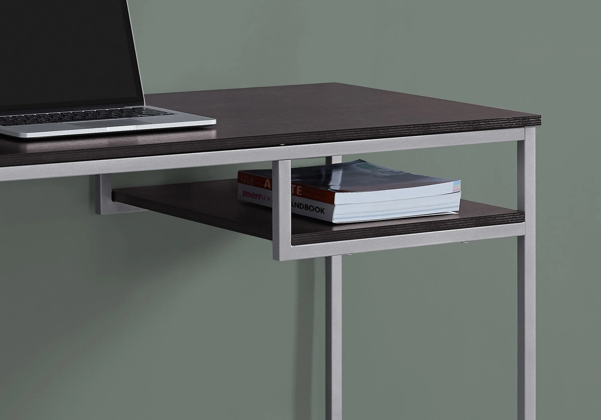 30" White MDF and White Metal Computer Desk By Homeroots - Image 8