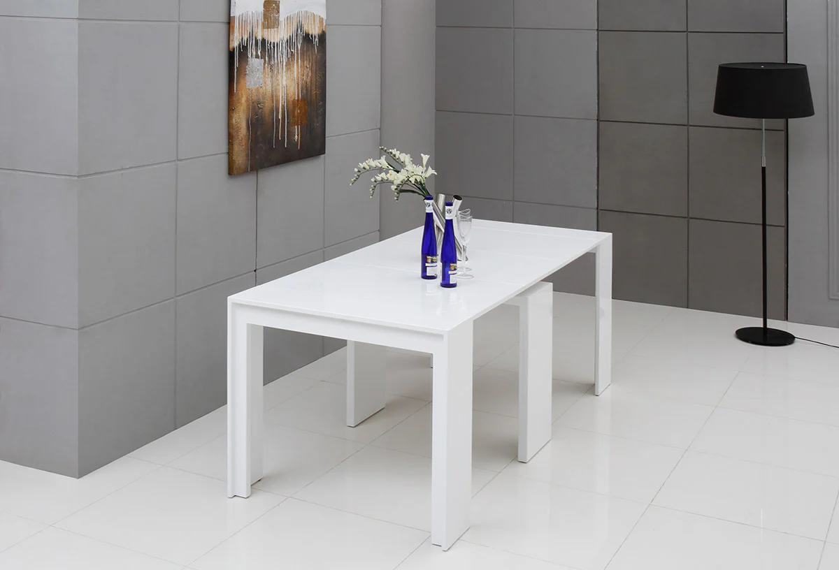 30" White Mdf Extendable Dining Table By Homeroots - Image 4