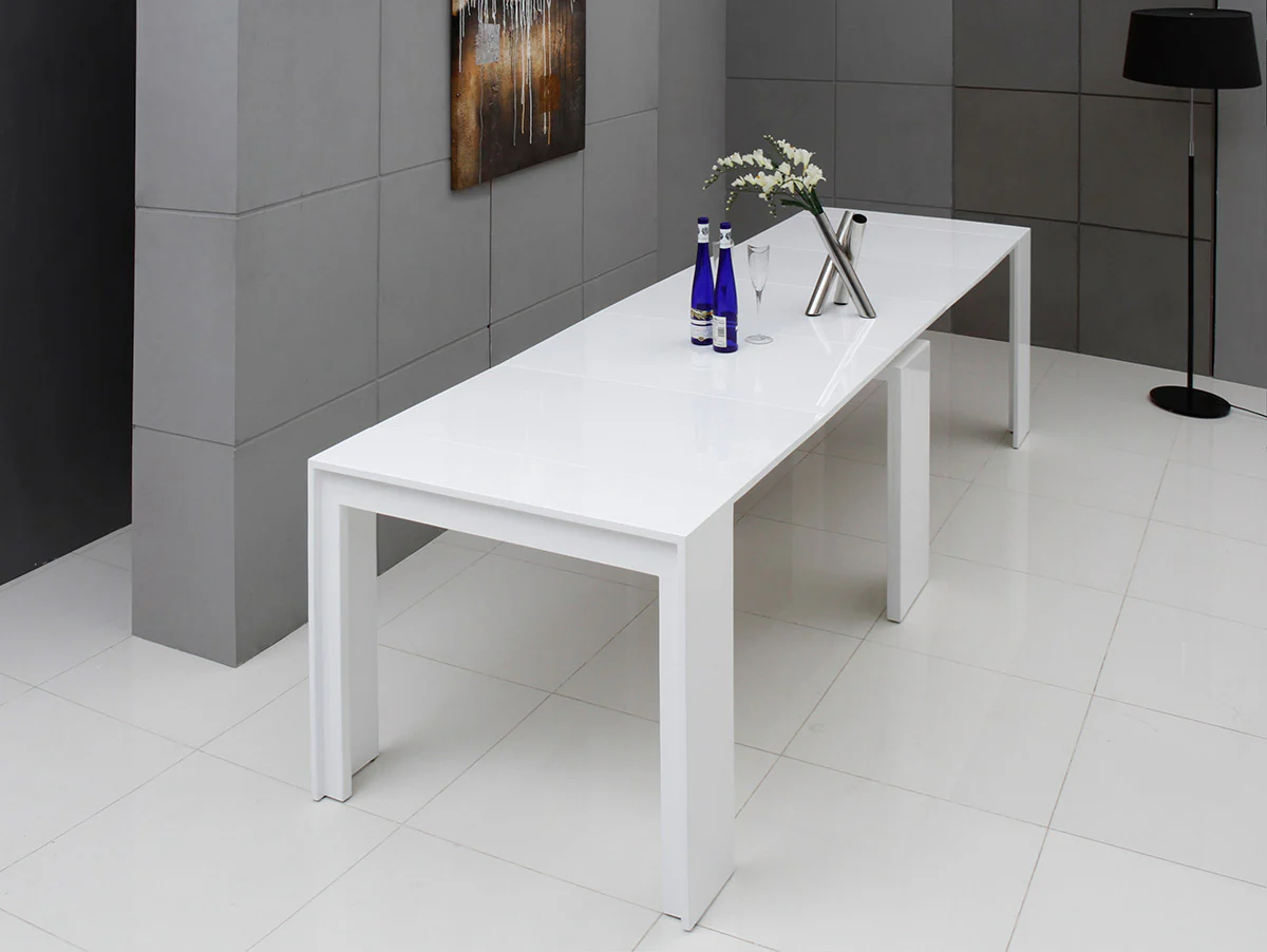 30" White Mdf Extendable Dining Table By Homeroots - Image 5