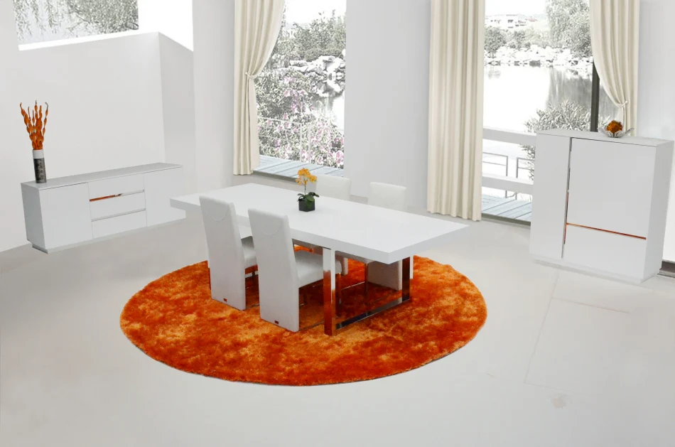 30' White Mdf Extendable Dining Table With Stainless Steel Legs By Homeroots - Image 2