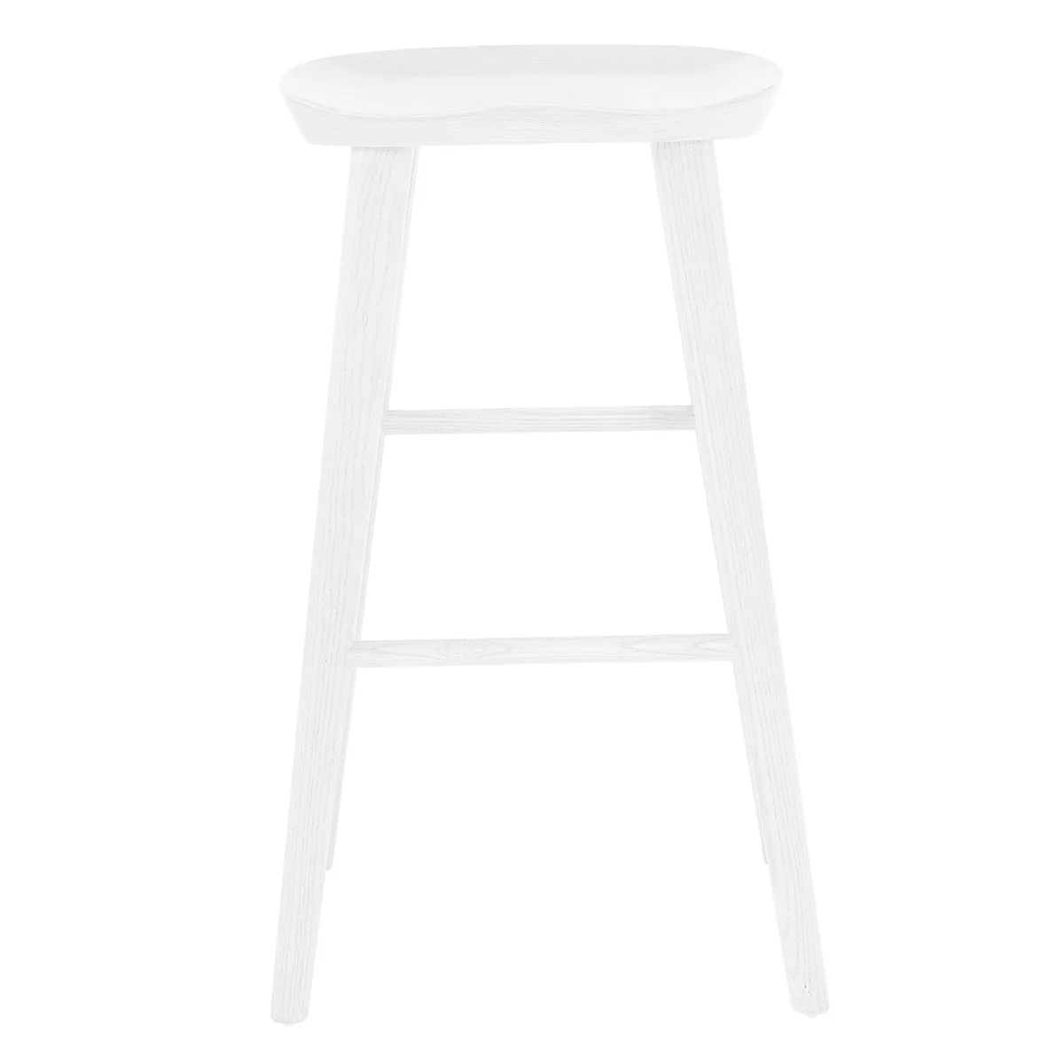 30" White Solid Wood Bar Stool By Homeroots - Image 2