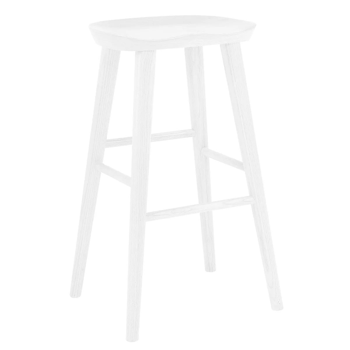 30" White Solid Wood Bar Stool By Homeroots - Image 3