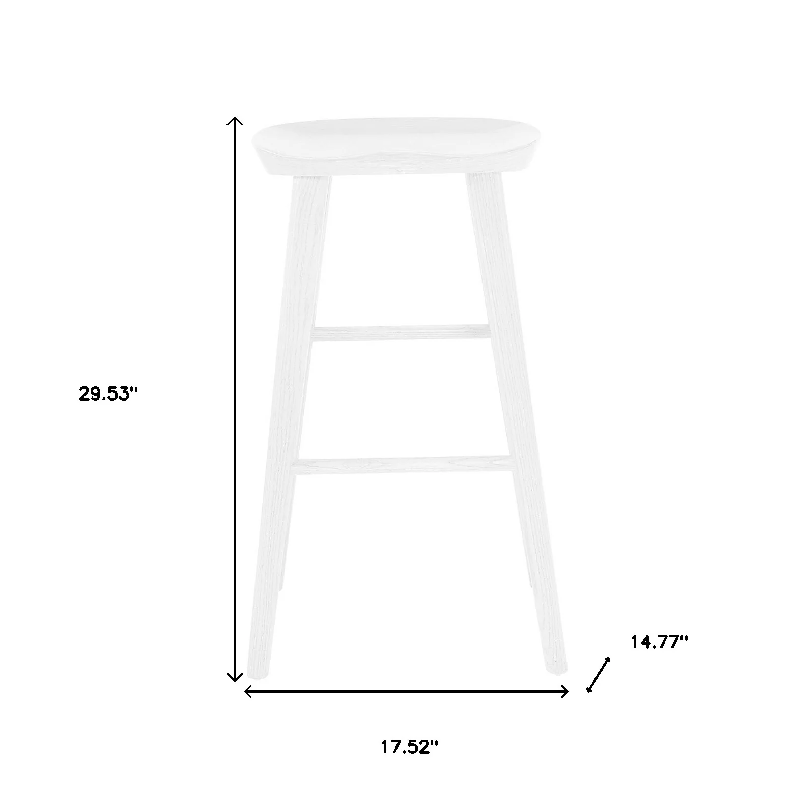30" White Solid Wood Bar Stool By Homeroots - Image 5