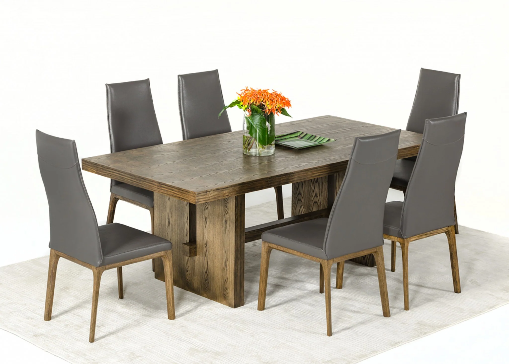 30' White Wash Oak Veneer Dining Table By Homeroots - Image 2