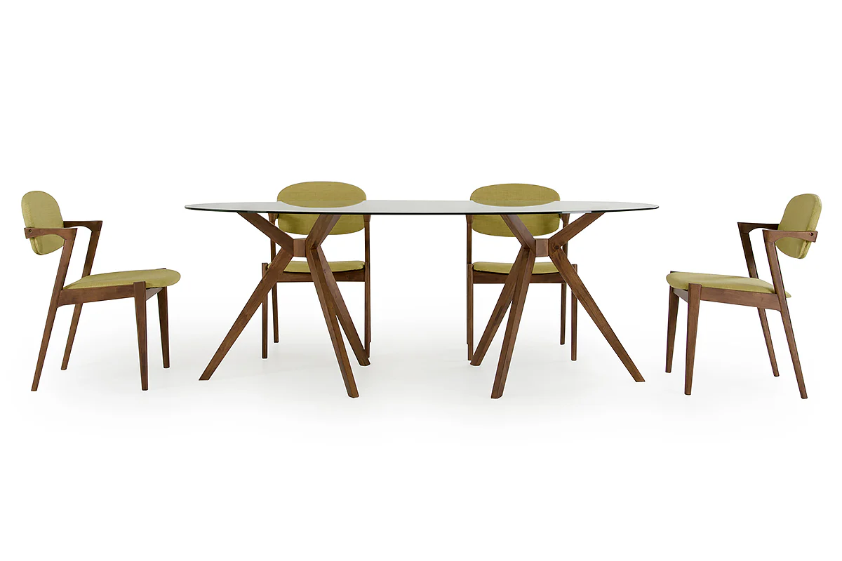 30" Wood and Glass Oval Dining Table By Homeroots - Image 2