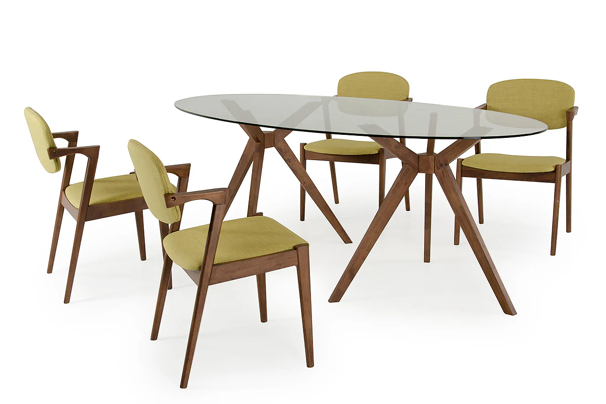 30" Wood and Glass Oval Dining Table By Homeroots - Image 4