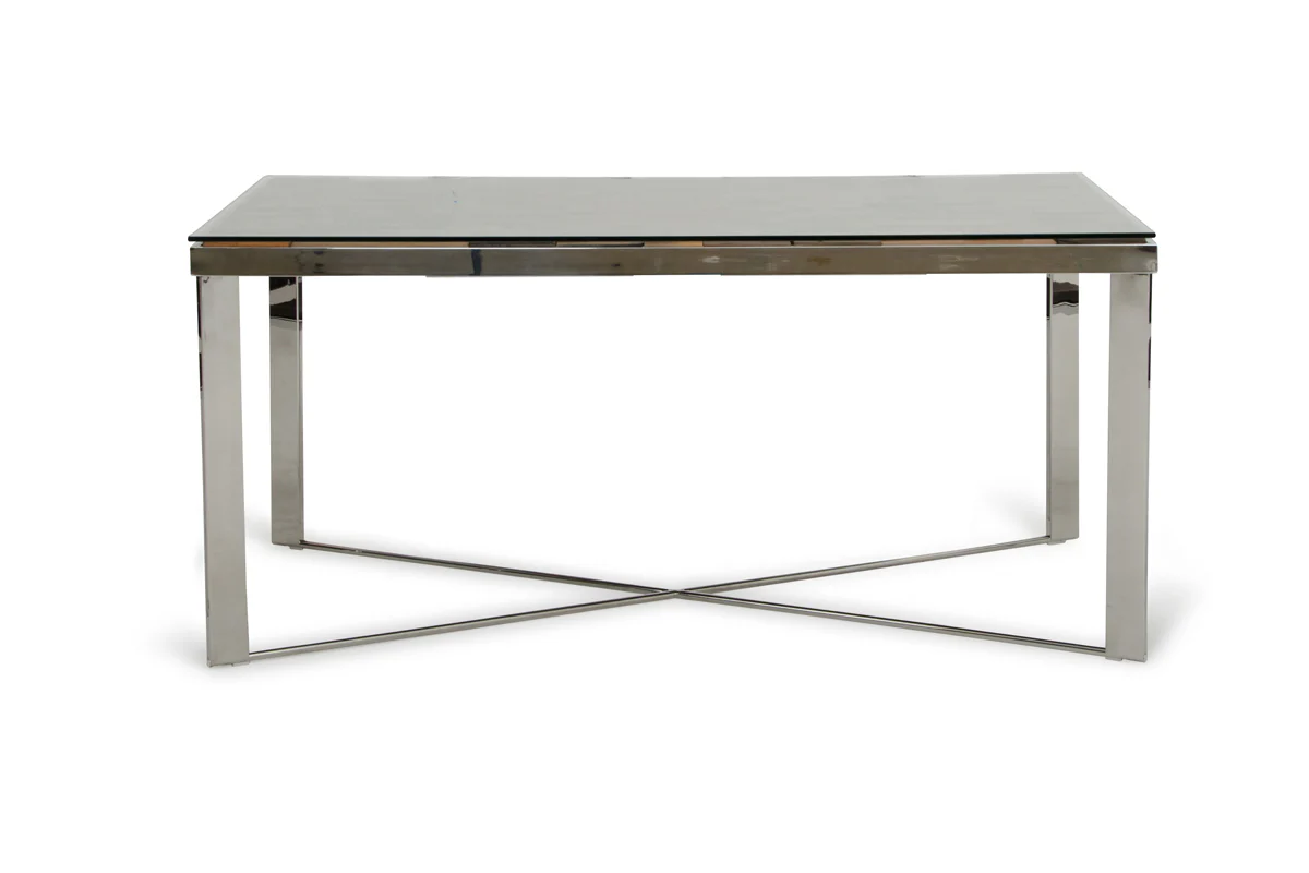30' Wood Steel And Glass Dining Table By Homeroots - Image 3