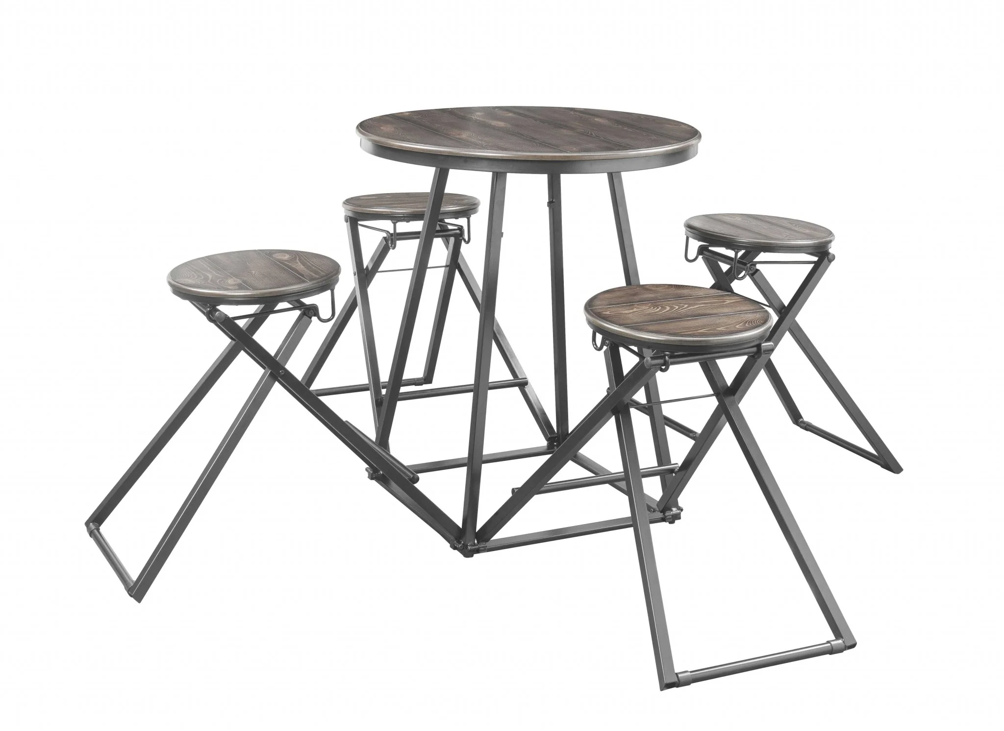 30' X 30' X 36' 5Pc Brown Top And Bronze Counter Height Set By Homeroots - Image 2