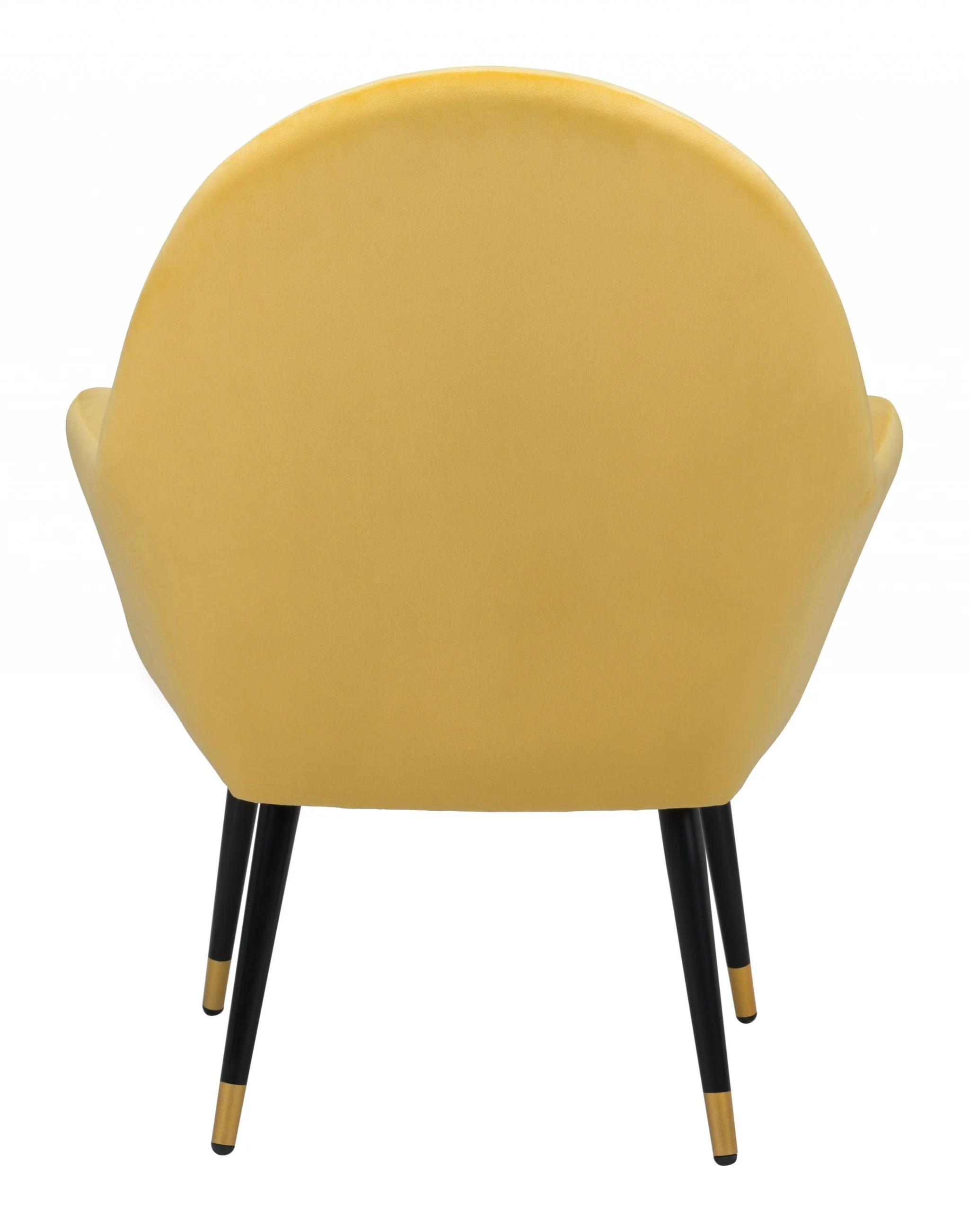 30" Yellow And Gold Velvet Arm Chair By Homeroots - Image 5