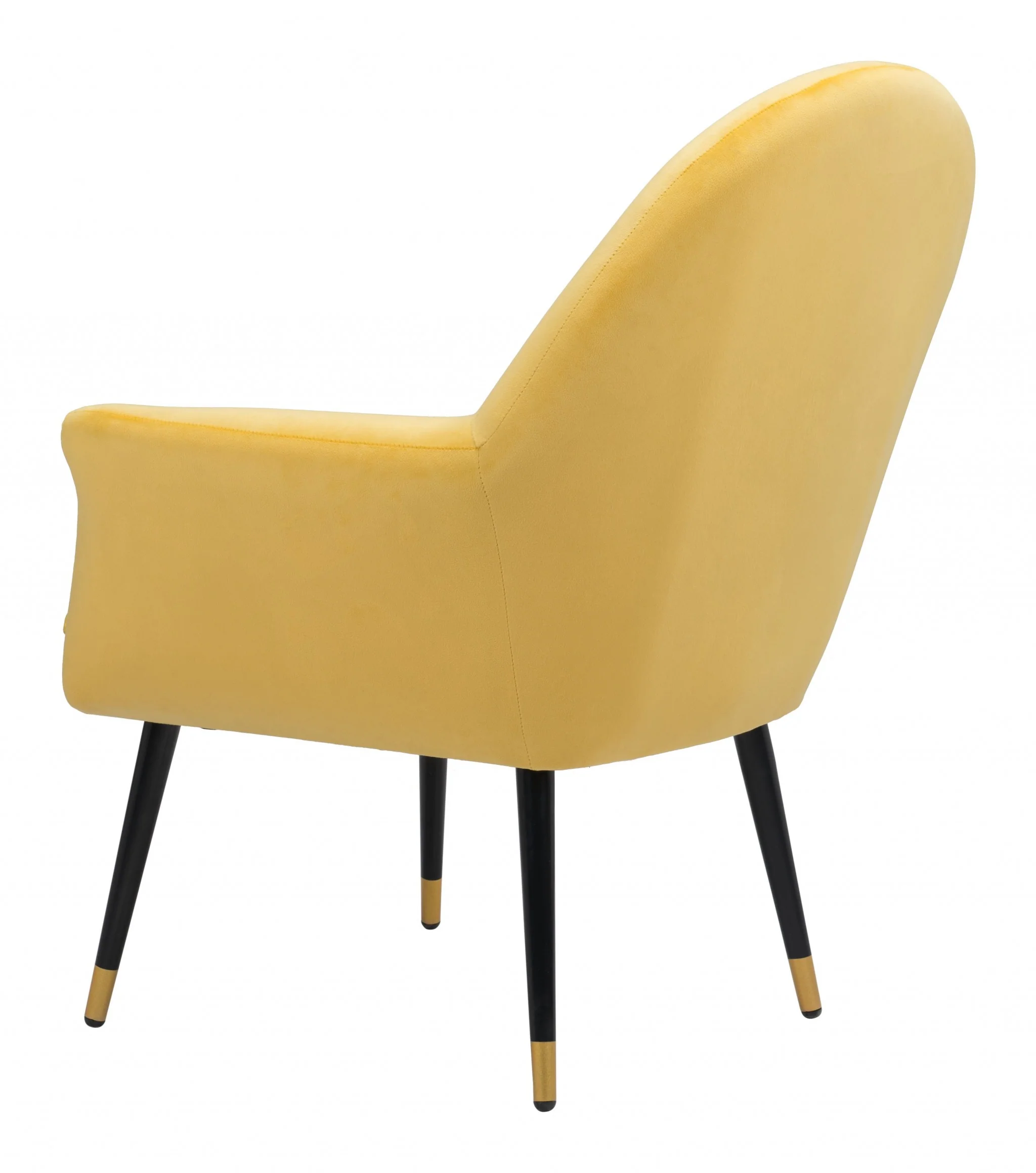 30" Yellow And Gold Velvet Arm Chair By Homeroots - Image 6