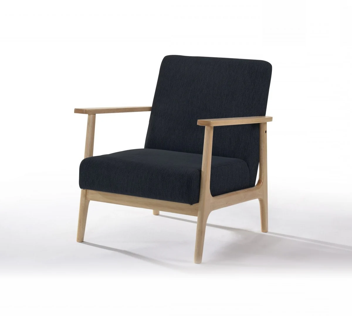 31" Black and Natural Oak Low Seat Modern Armchair By Homeroots - Image 2