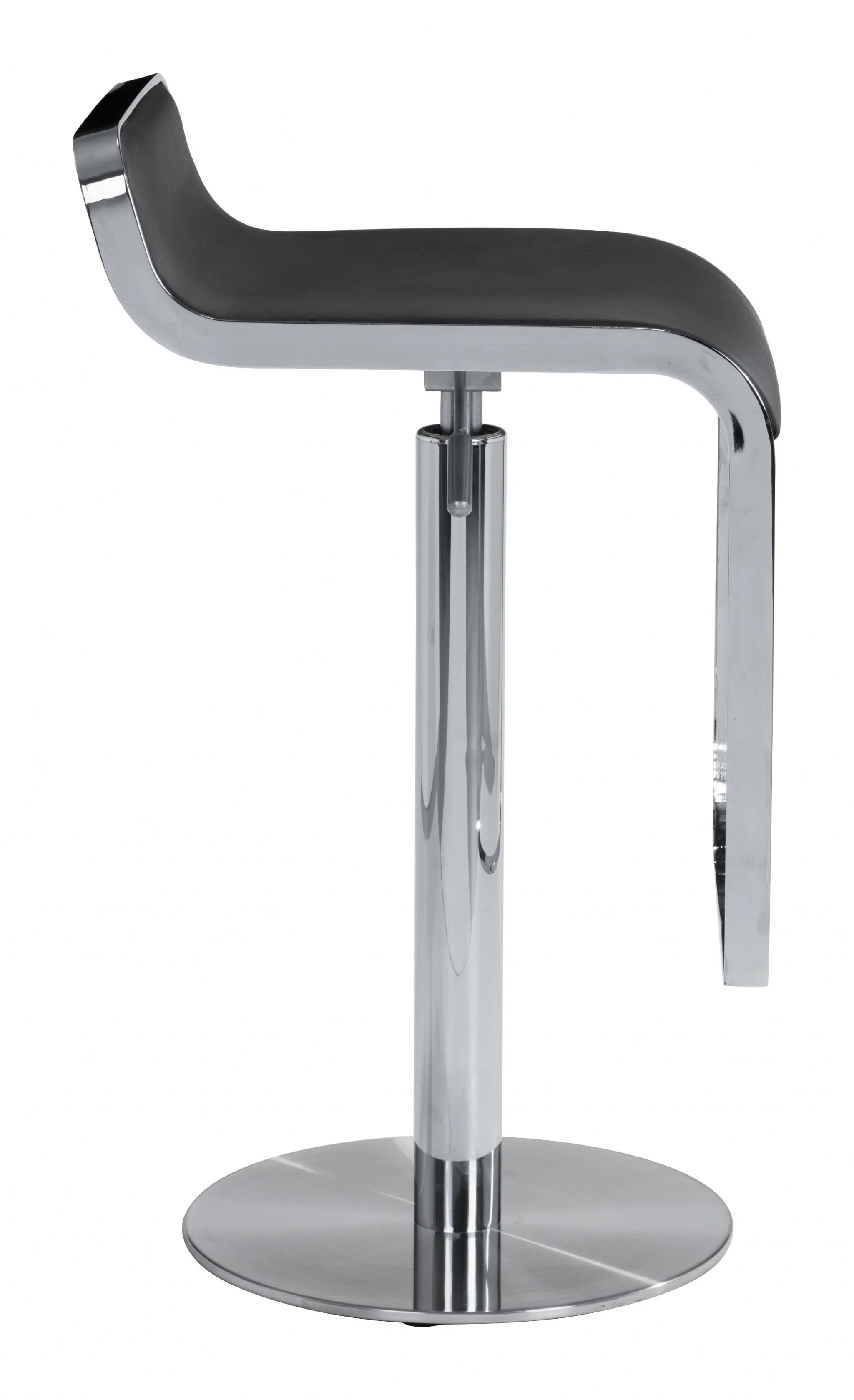 31" Black And Silver Steel Swivel Backless Adjustable Height Bar Chair With Footrest By Homeroots - Image 3