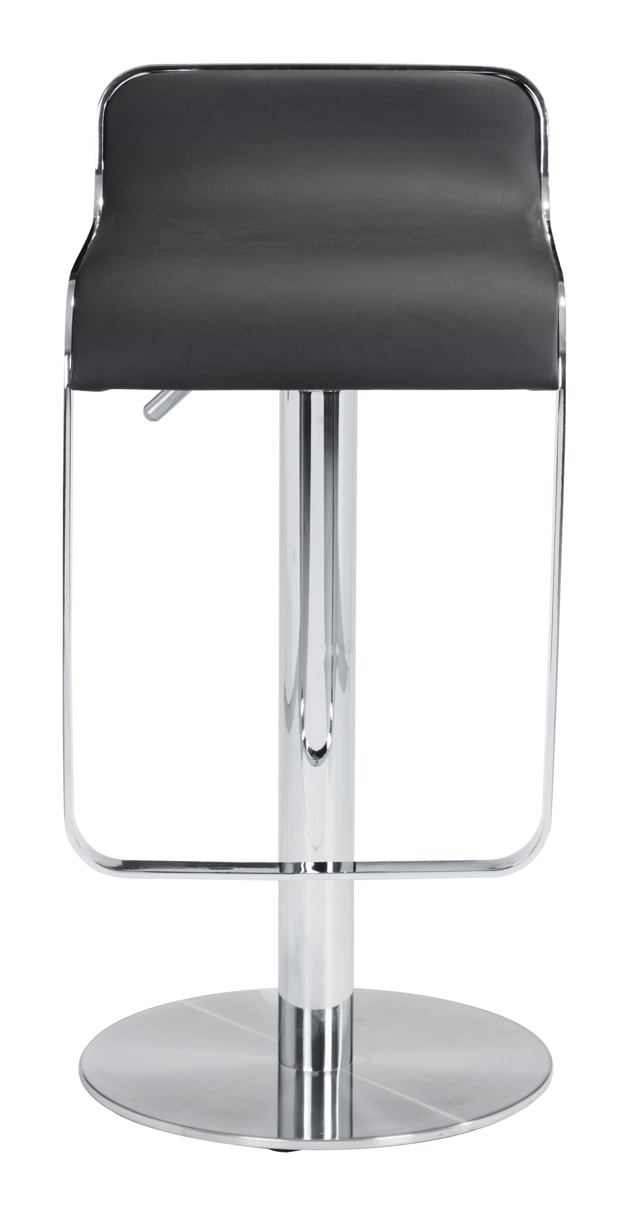 31" Black And Silver Steel Swivel Backless Adjustable Height Bar Chair With Footrest By Homeroots - Image 4