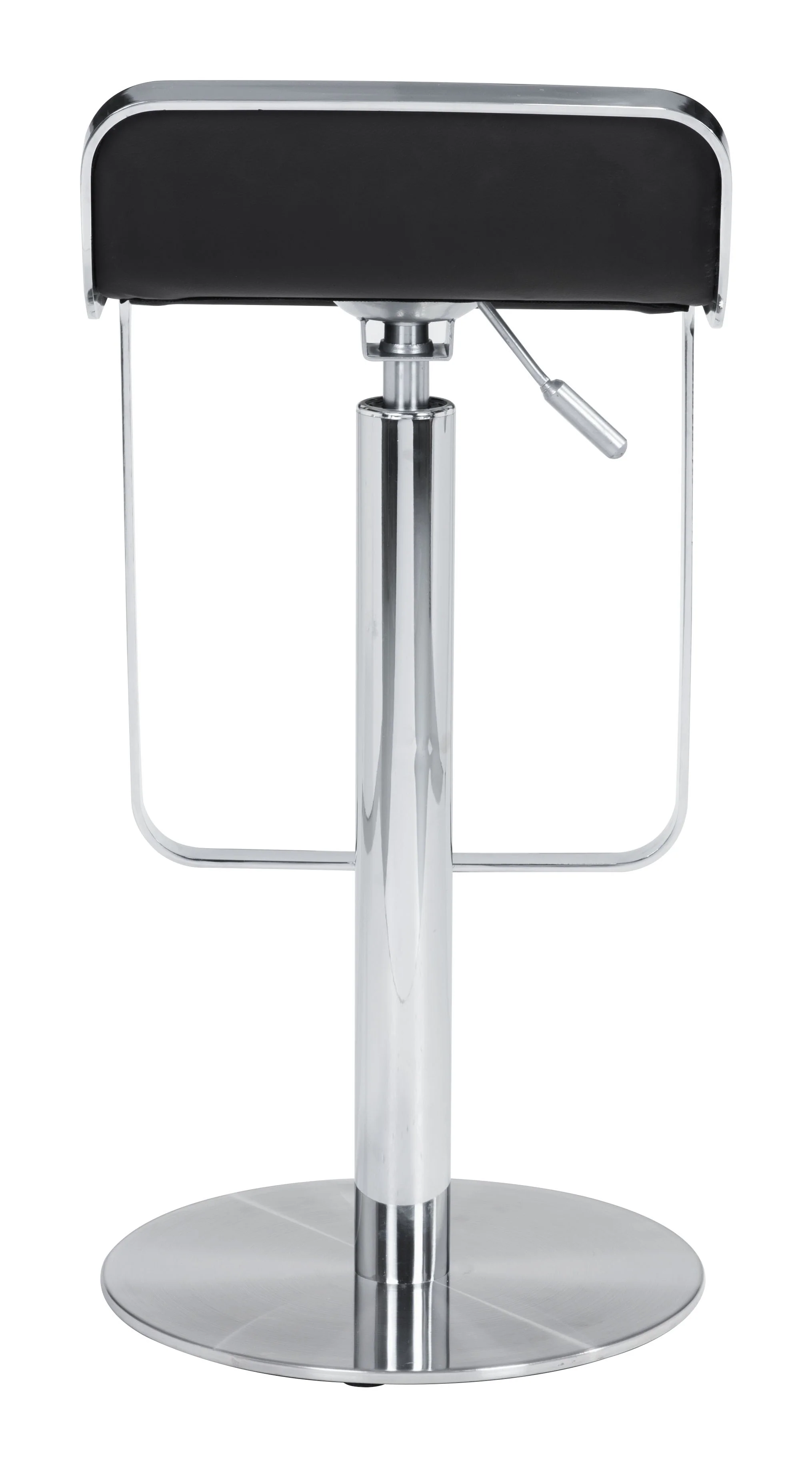 31" Black And Silver Steel Swivel Backless Adjustable Height Bar Chair With Footrest By Homeroots - Image 5
