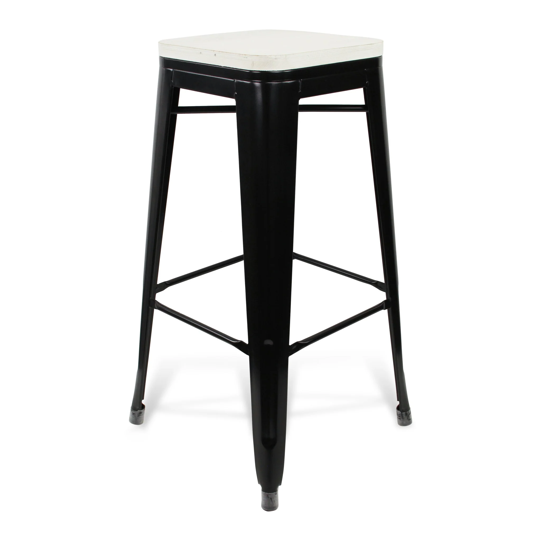 31" Black and White Backless Counter Height Bar Chair With Footrest By Homeroots - Image 2