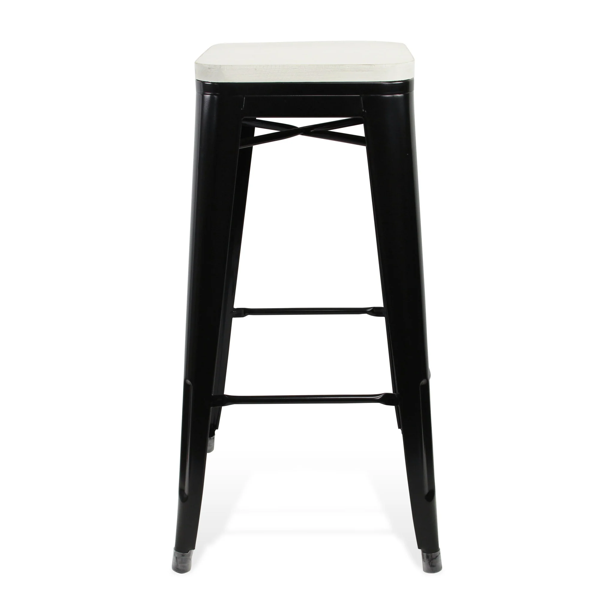 31" Black and White Backless Counter Height Bar Chair With Footrest By Homeroots - Image 3