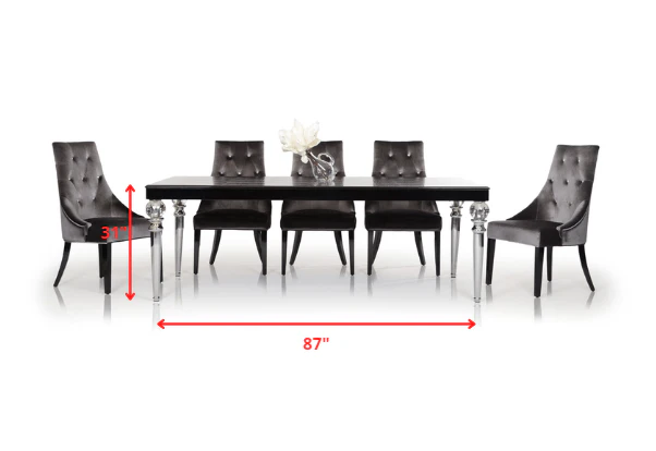 31' Black Crocodile Lacquer Dining Table By Homeroots - Image 2