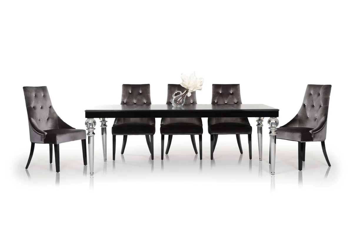 31' Black Crocodile Lacquer Dining Table By Homeroots - Image 3