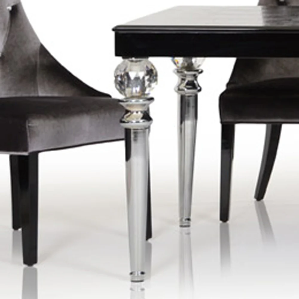 31' Black Crocodile Lacquer Dining Table By Homeroots - Image 5