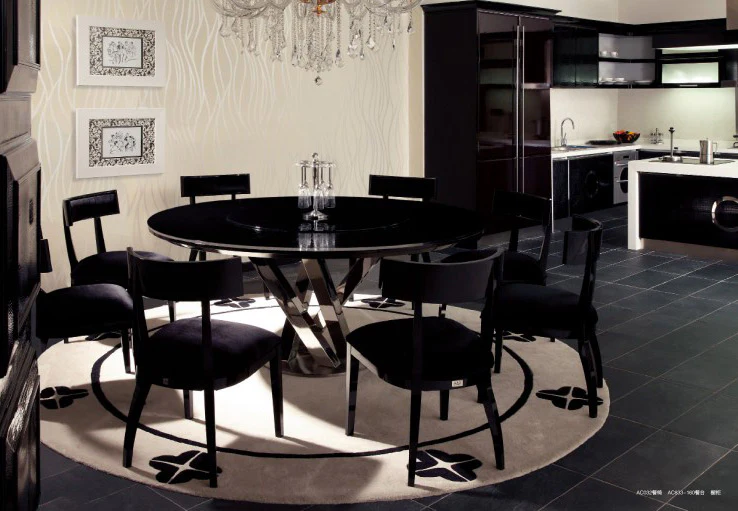 31' Black Crocodile Lacquer Stainless Steel And Glass Table By Homeroots - Image 5