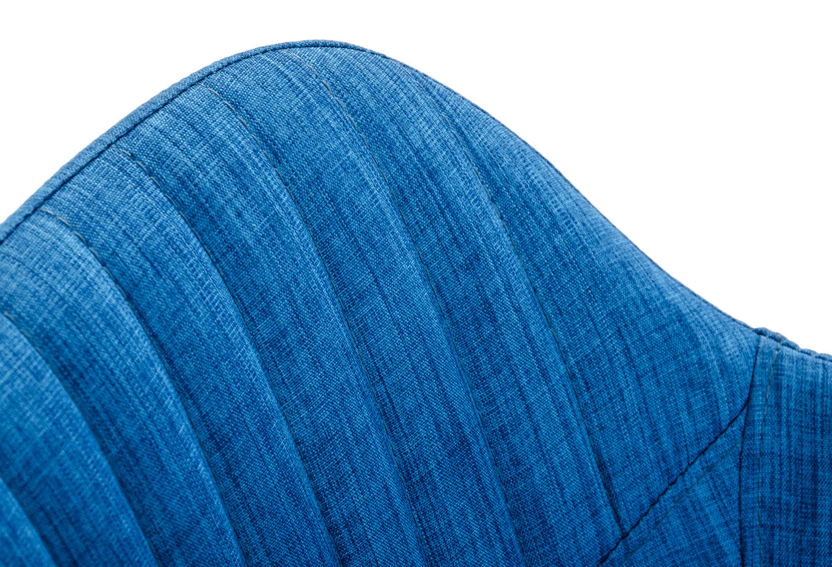 31' Blue Fabric And Metal Dining Arm Chair By Homeroots - Image 3