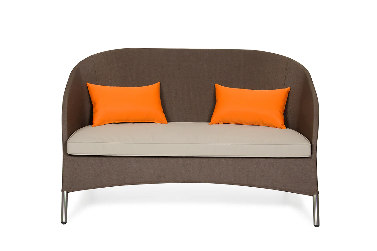 31' Brown Mesh Aluminum and Glass Sofa Set By Homeroots - Image 4
