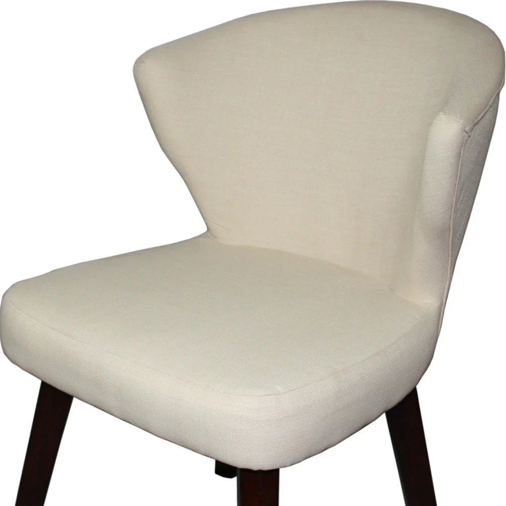 31" Cream and Black Wooden Curve Back Dining or Accent Chair By Homeroots - Image 3