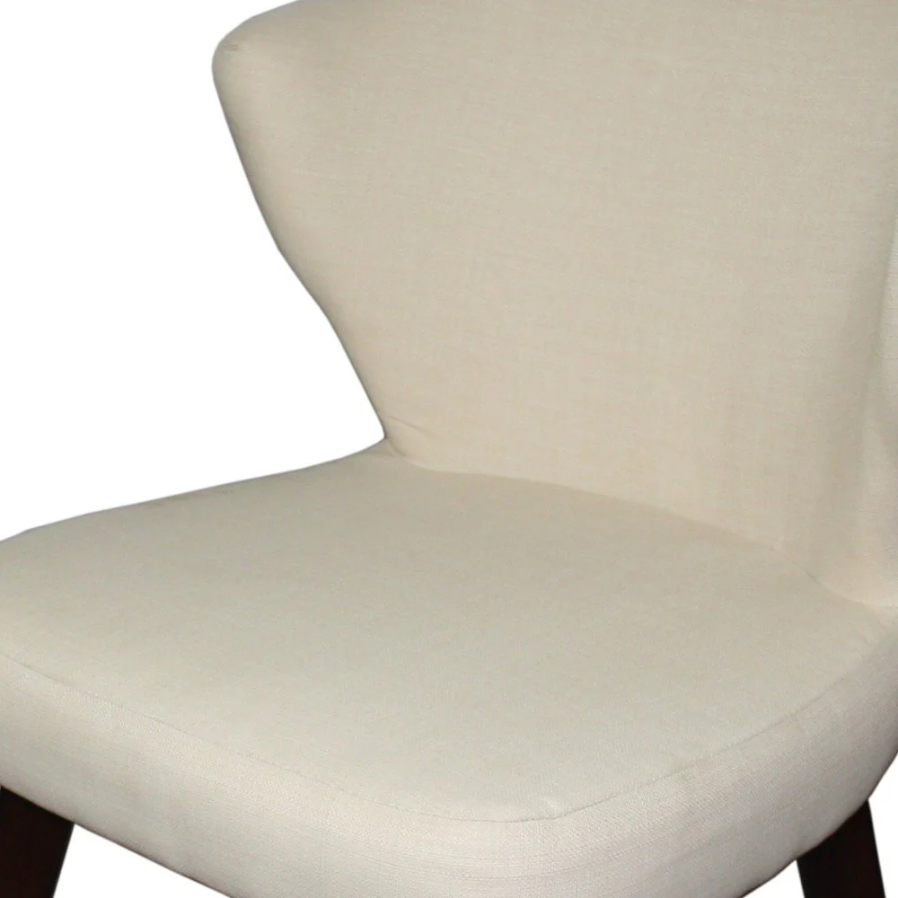 31" Cream and Black Wooden Curve Back Dining or Accent Chair By Homeroots - Image 4