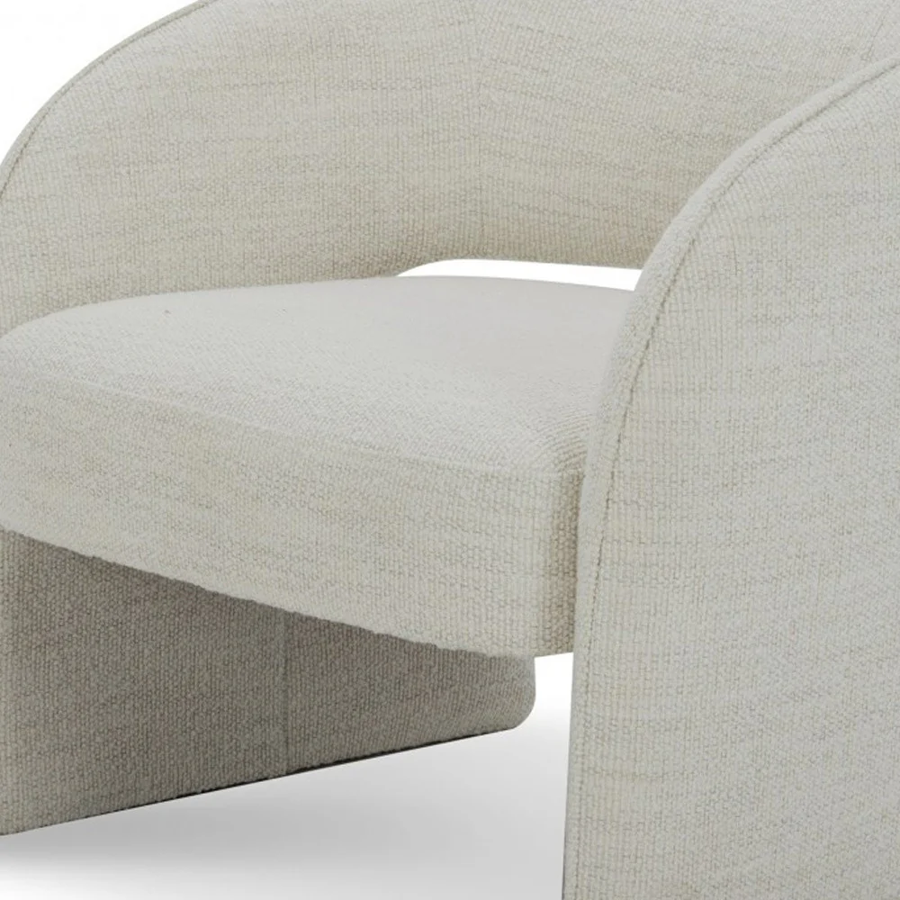 31" Cream Textural Solid Color Arm Chair By Homeroots - Image 4