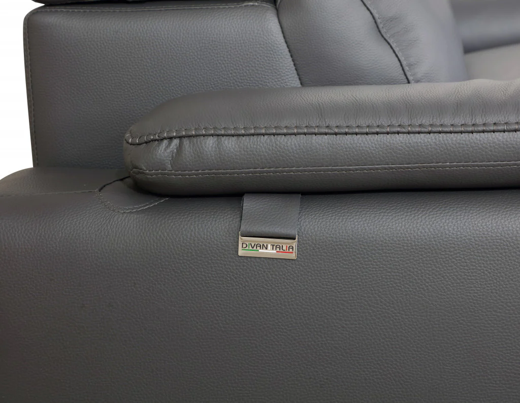 31" Dark Grey Tasteful Leather Chair By Homeroots - Image 6
