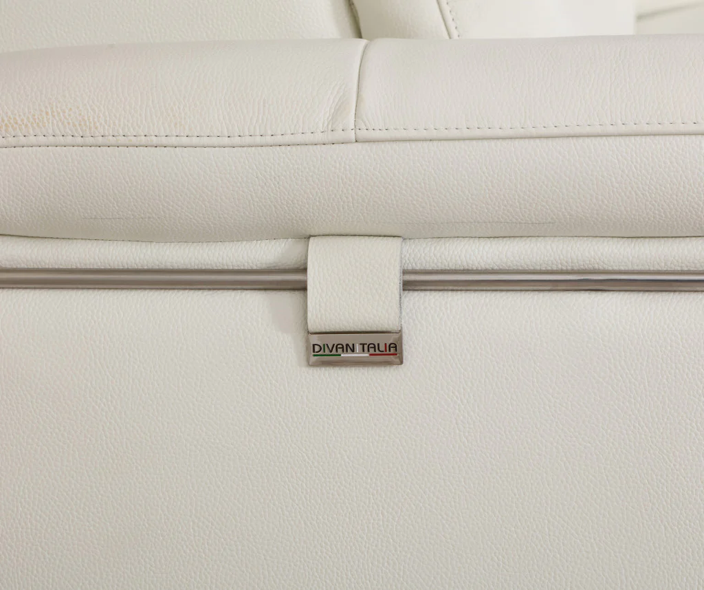31" Fashionable White Leather Loveseat By Homeroots - Image 6