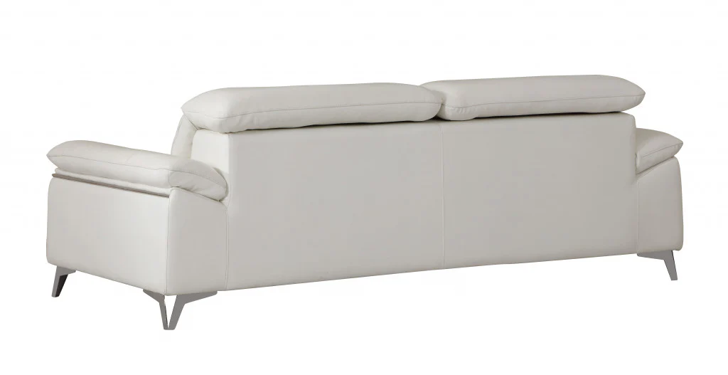 31" Fashionable White Leather Sofa By Homeroots - Image 3